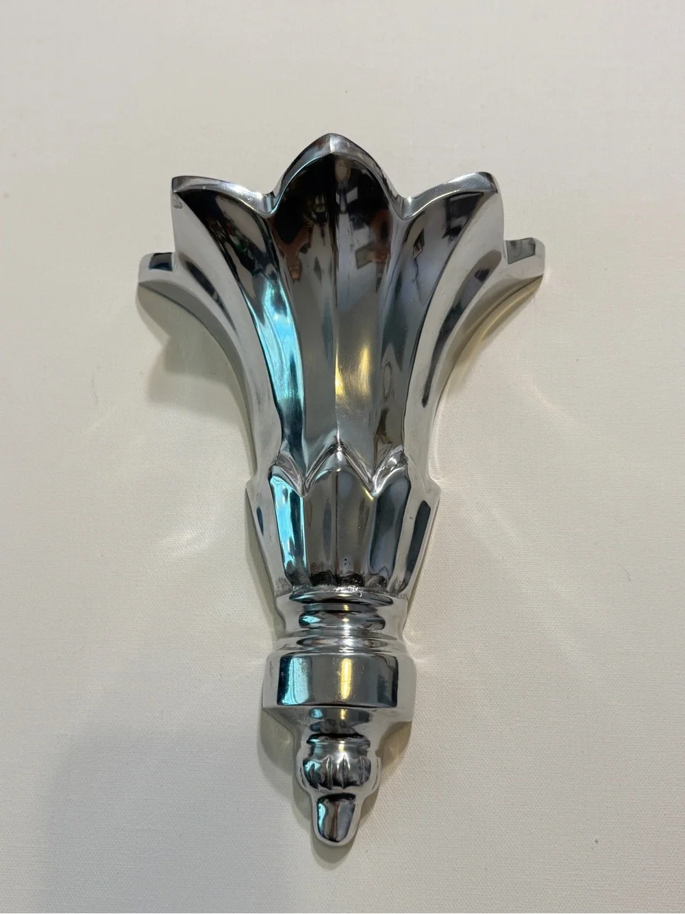 Rare Vintage MCM Art Deco Silver Metal Wall Vases from India